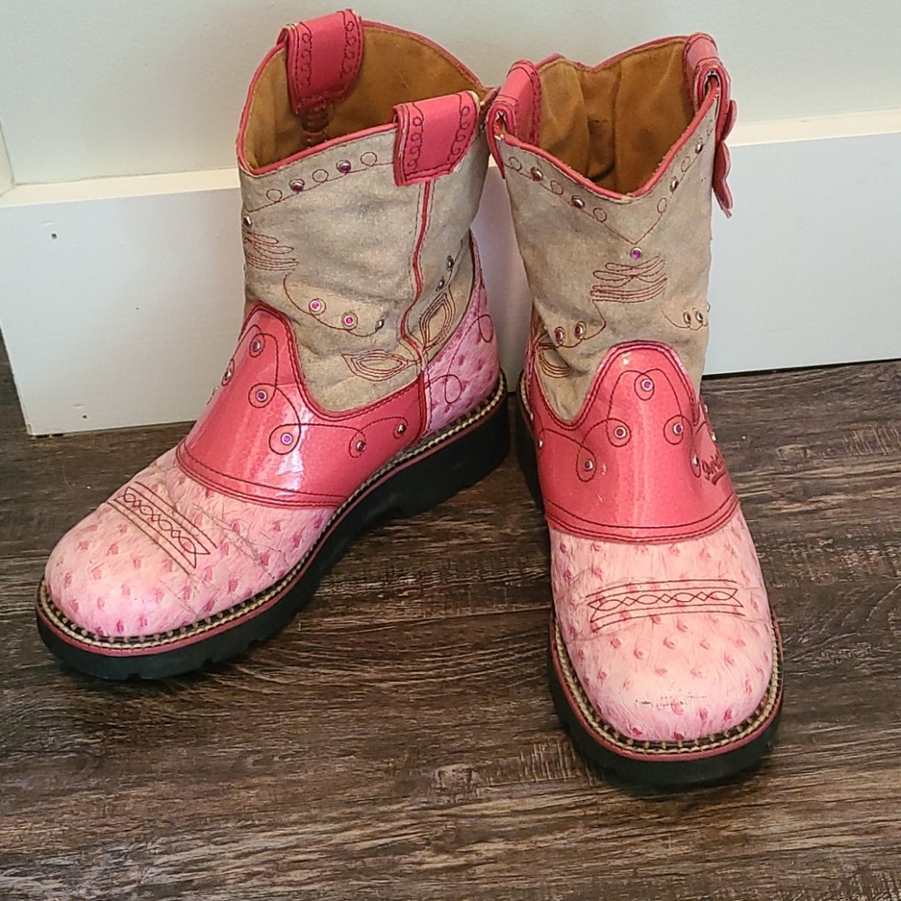 Pink Ostrich Ariat Boot